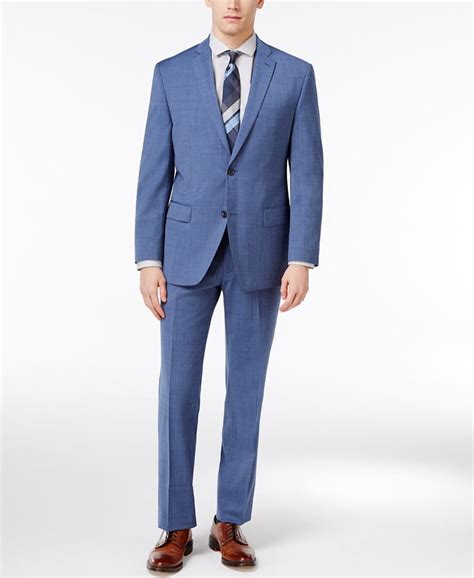 michael michael kors men's classic fit blue neat pindot suit|Michael Kors Two.